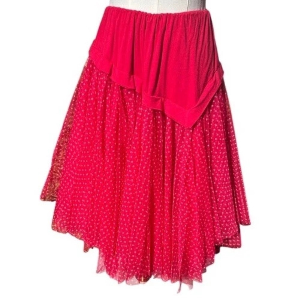 KOKOMARINA Antoine Coelenbier Red Polka Dot Tulle Dopamine Dressing Skirt Small
